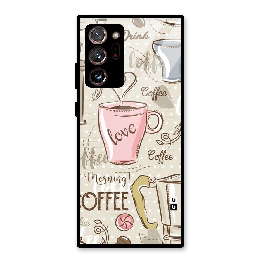 Love Coffee Design Glass Back Case for Galaxy Note 20 Ultra 5G