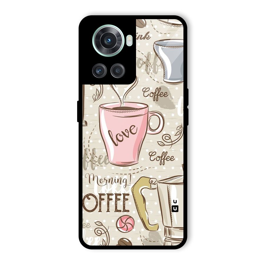 Love Coffee Design Glass Back Case for OnePlus 10R