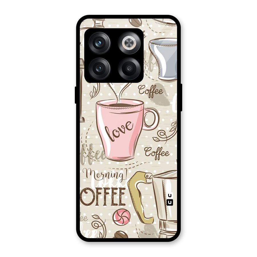 Love Coffee Design Glass Back Case for OnePlus 10T