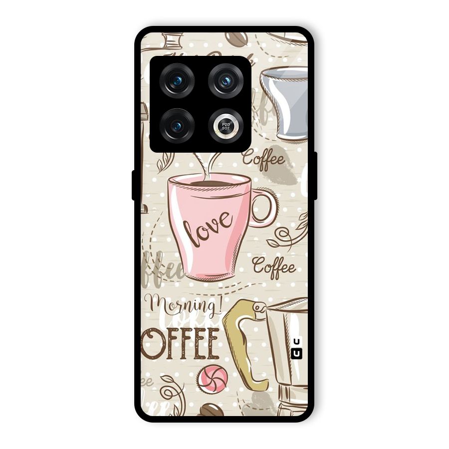 Love Coffee Design Glass Back Case for OnePlus 10 Pro 5G