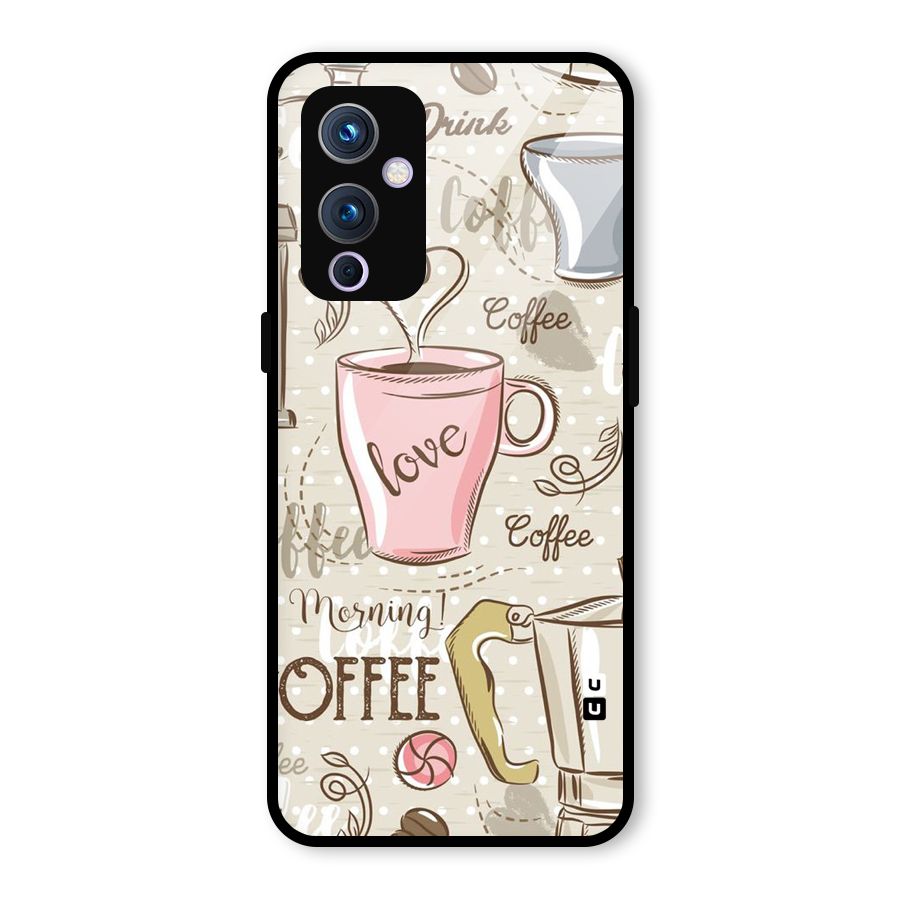 Love Coffee Design Glass Back Case for OnePlus 9