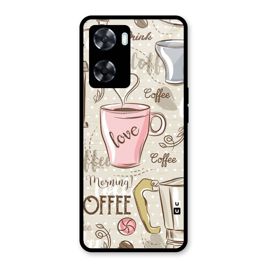Love Coffee Design Glass Back Case for Oppo A77