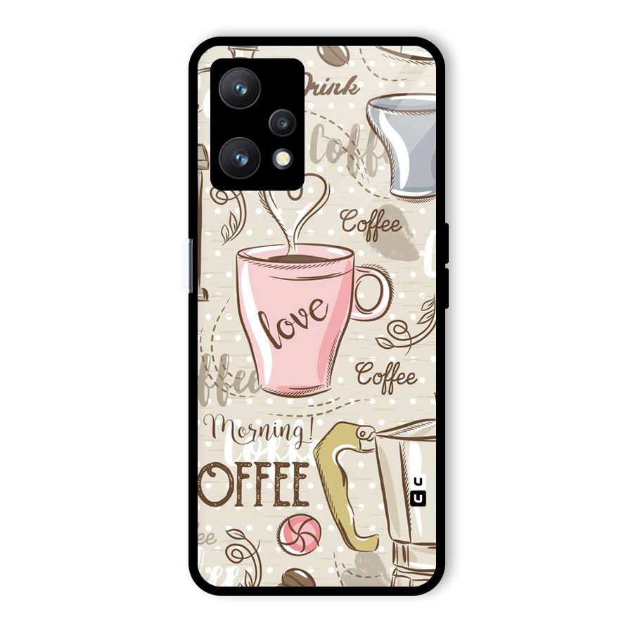 Love Coffee Design Glass Back Case for Realme 9 Pro 5G