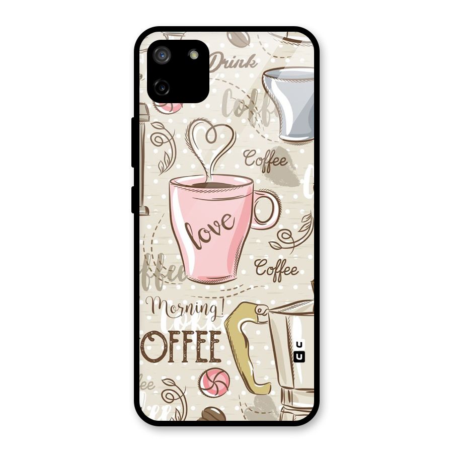 Love Coffee Design Glass Back Case for Realme C11