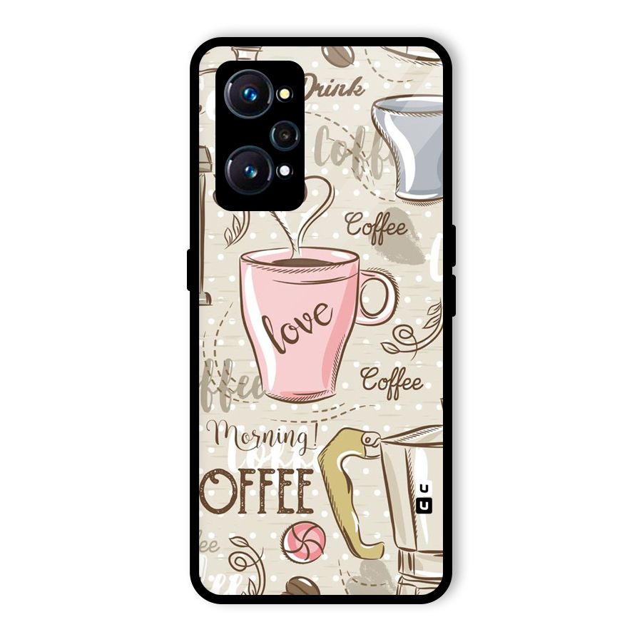 Love Coffee Design Glass Back Case for Realme GT Neo2