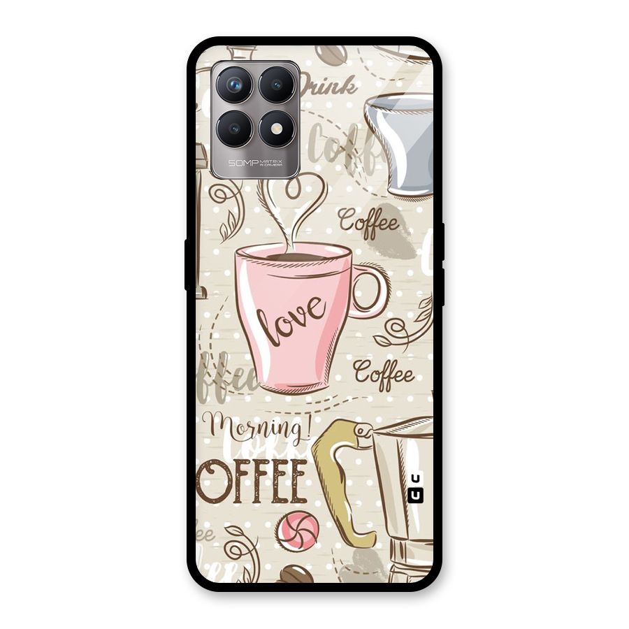 Love Coffee Design Glass Back Case for Realme Narzo 50