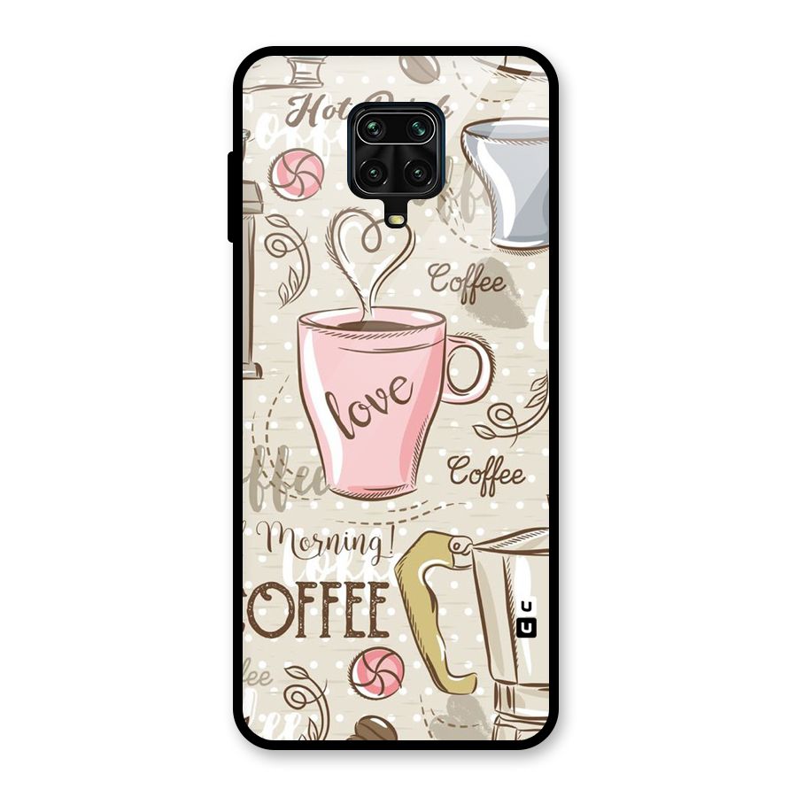 Love Coffee Design Glass Back Case for Redmi Note 10 Lite