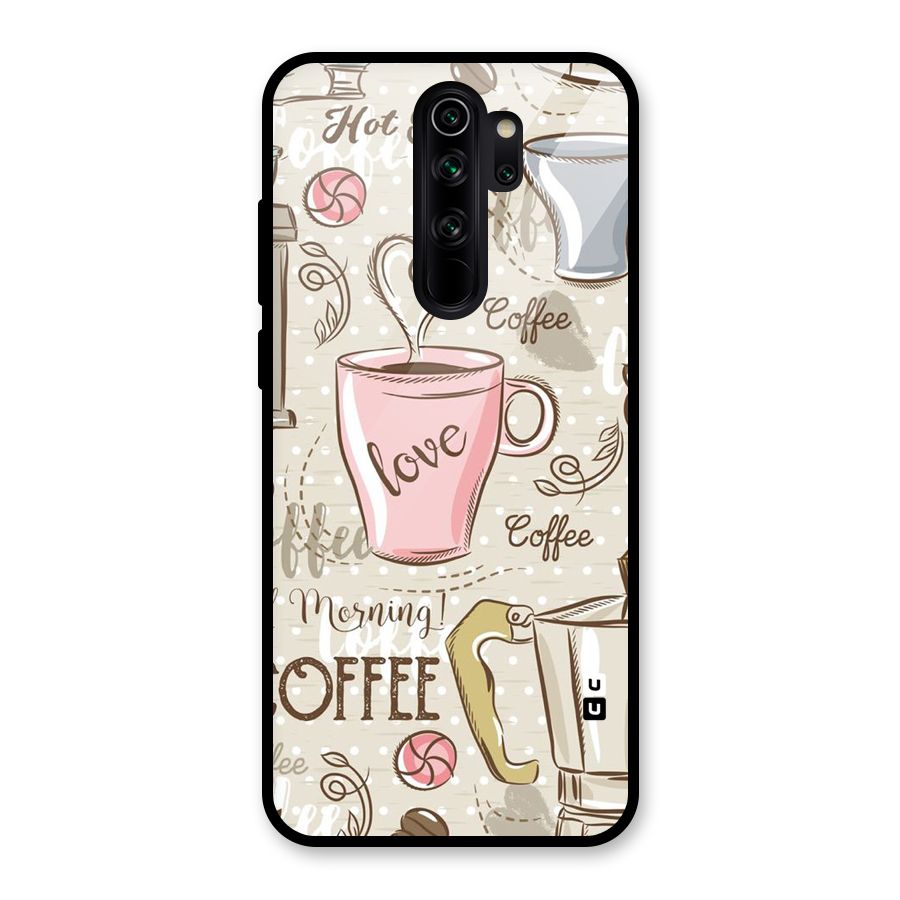 Love Coffee Design Glass Back Case for Redmi Note 8 Pro