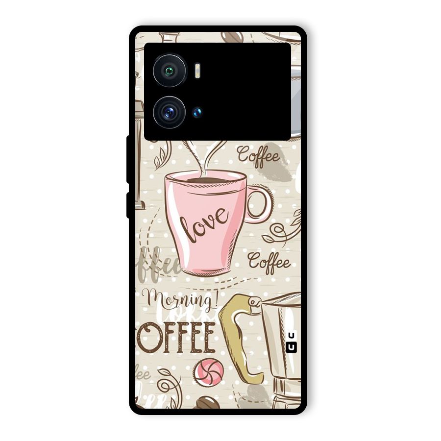 Love Coffee Design Glass Back Case for Vivo iQOO 9 Pro