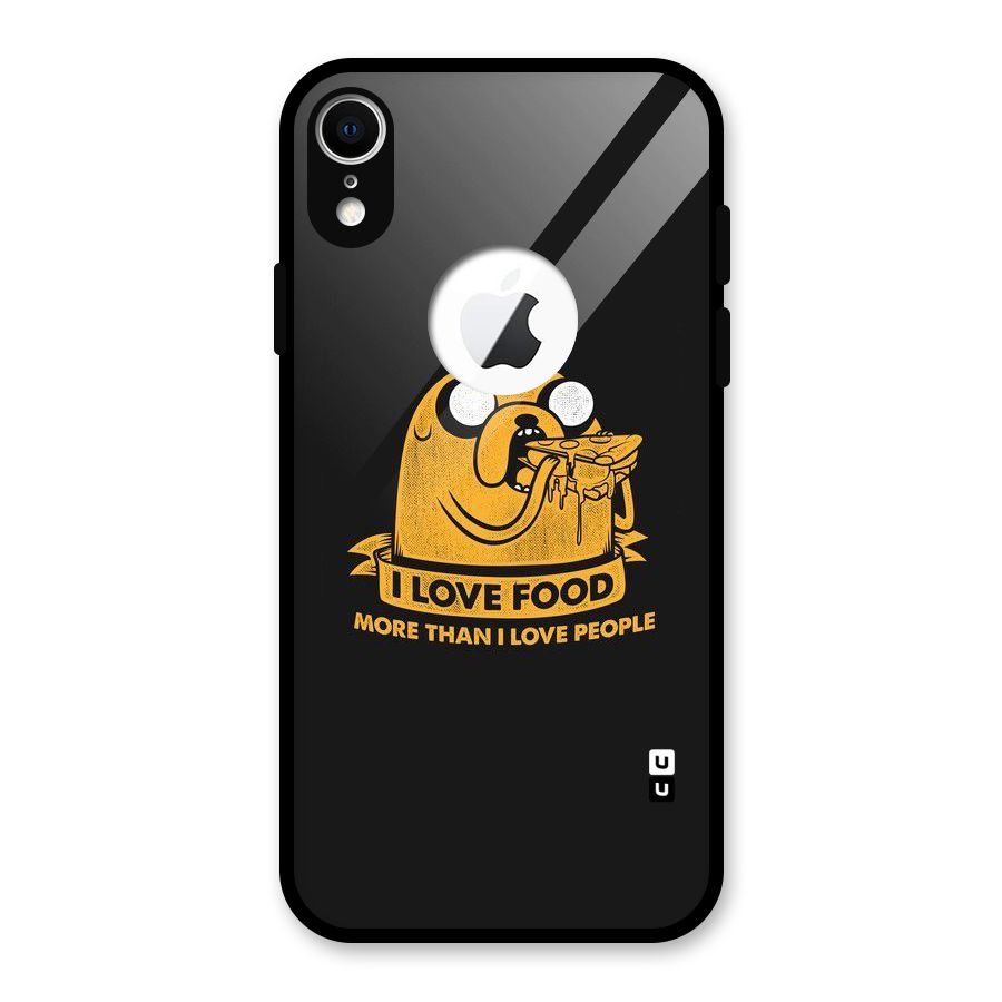 Love Food Glass Back Case for iPhone XR Logo Cut