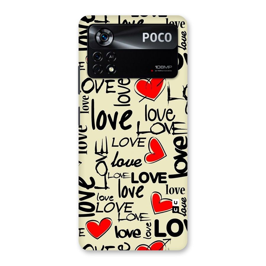 Love Hearts Pattern Back Case for Poco X4 Pro 5G