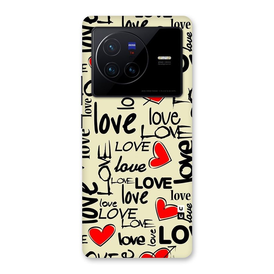 Love Hearts Pattern Back Case for Vivo X80