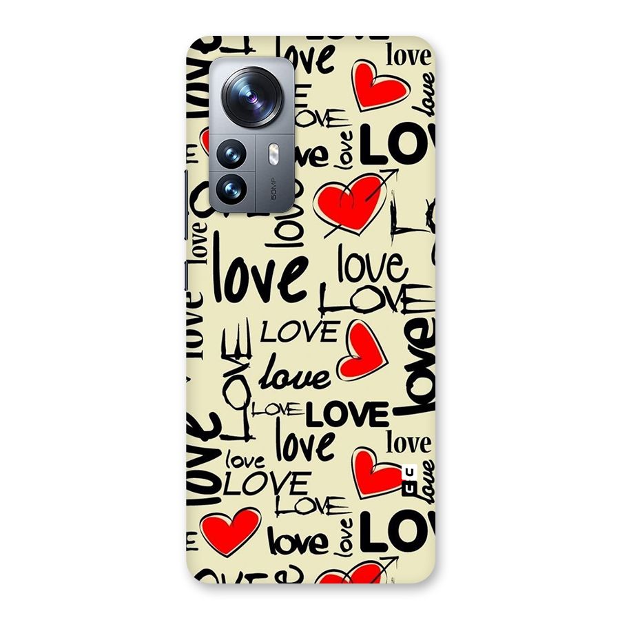 Love Hearts Pattern Back Case for Xiaomi 12 Pro