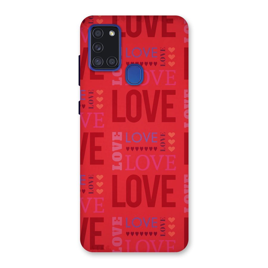 Love Pattern Back Case for Galaxy A21s