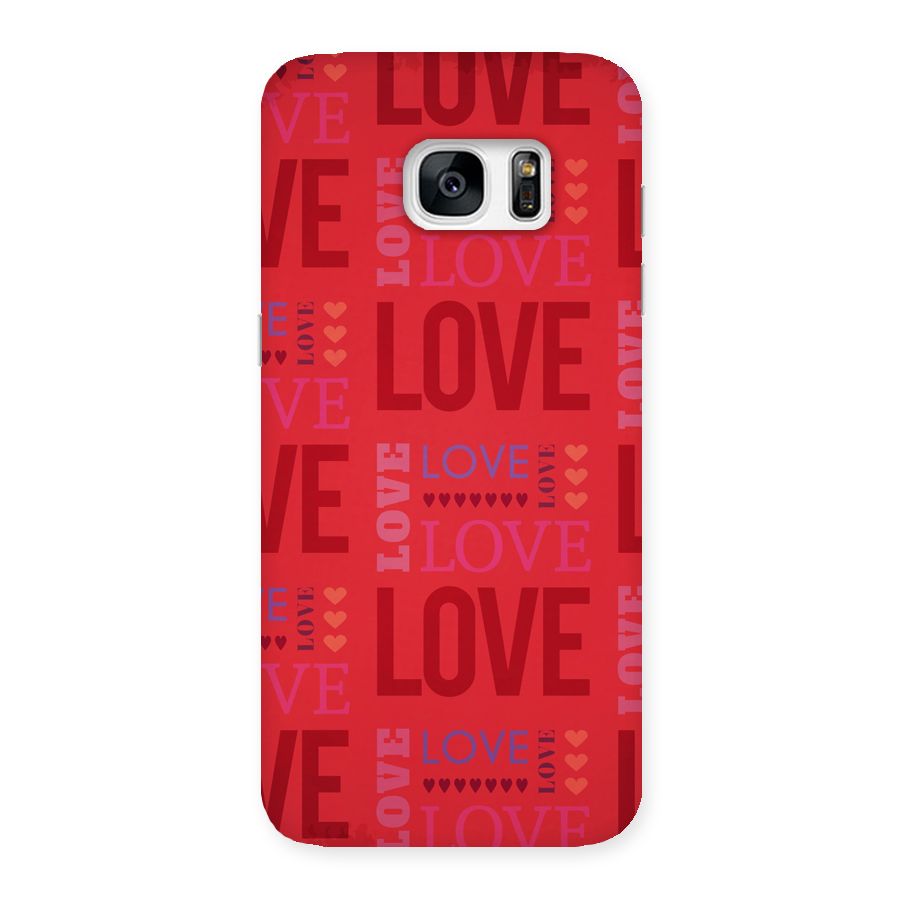 Love Pattern Back Case for Galaxy S7 Edge