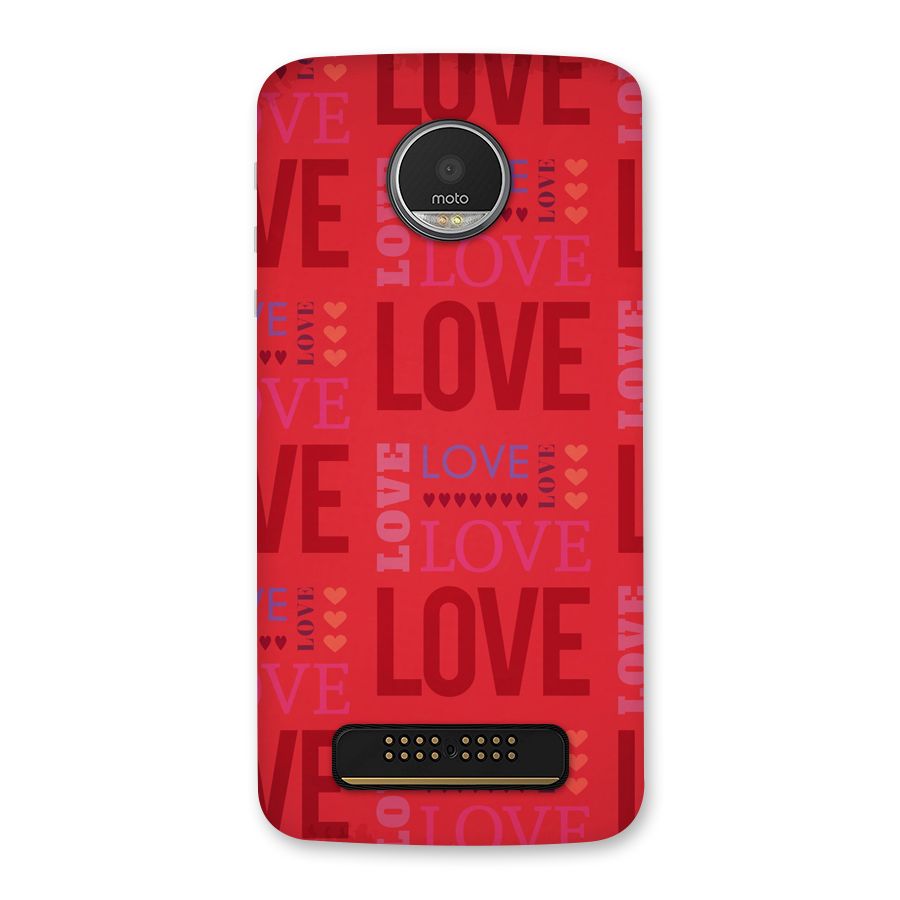 Love Pattern Back Case for Moto Z Play