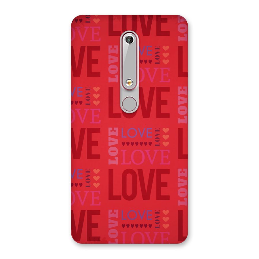 Love Pattern Back Case for Nokia 6.1