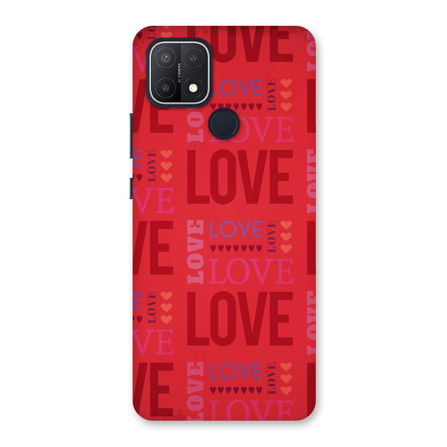 Love Pattern Back Case for Oppo A15