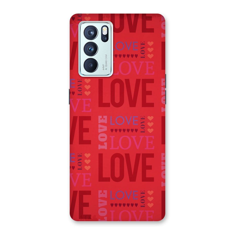 Love Pattern Back Case for Oppo Reno6 Pro 5G