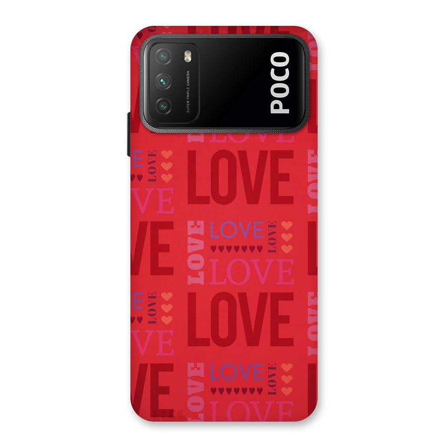 Love Pattern Back Case for Poco M3
