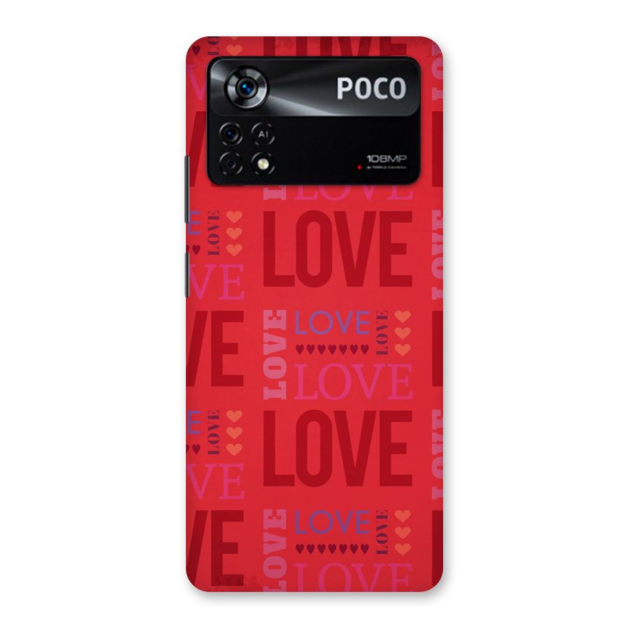 Love Pattern Back Case for Poco X4 Pro 5G