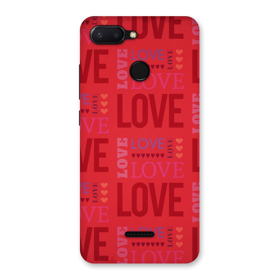 Love Pattern Back Case for Redmi 6