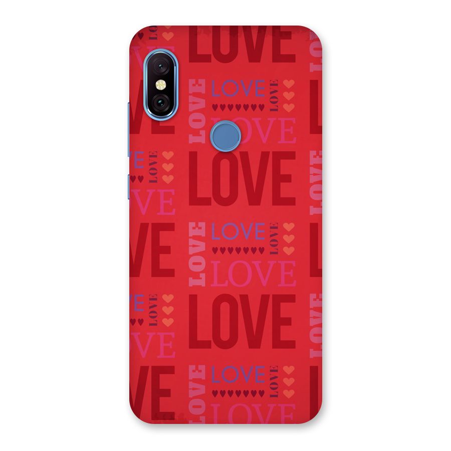 Love Pattern Back Case for Redmi Note 6 Pro