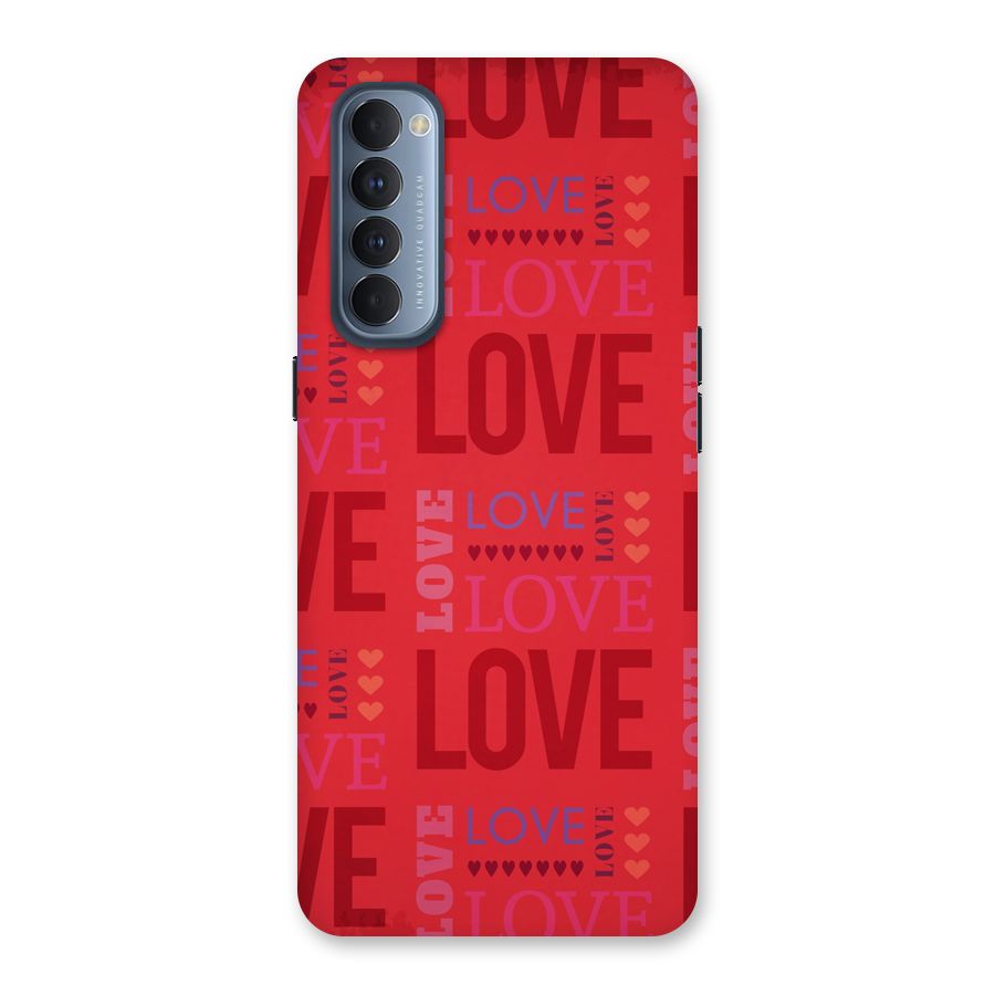 Love Pattern Back Case for Reno4 Pro
