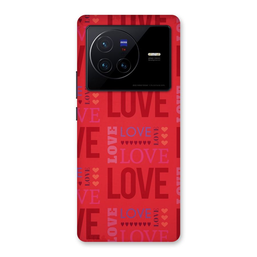 Love Pattern Back Case for Vivo X80
