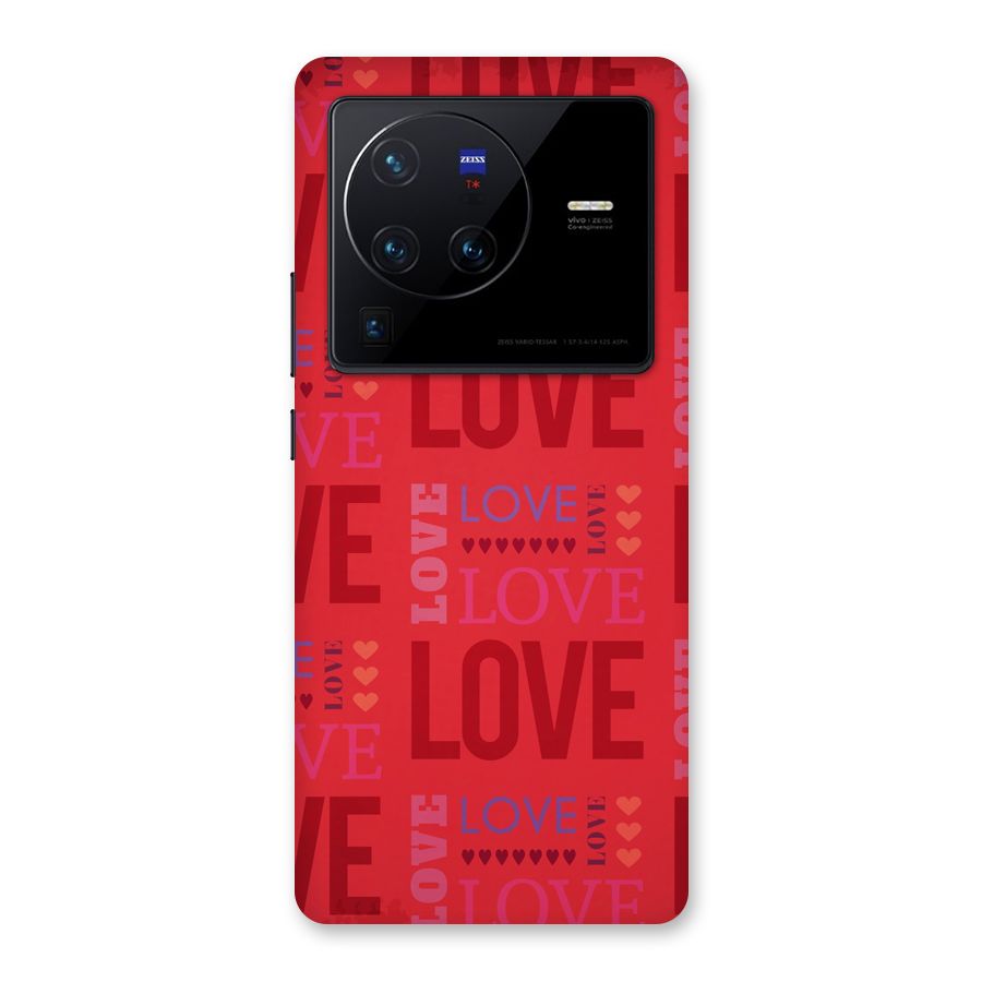 Love Pattern Back Case for Vivo X80 Pro