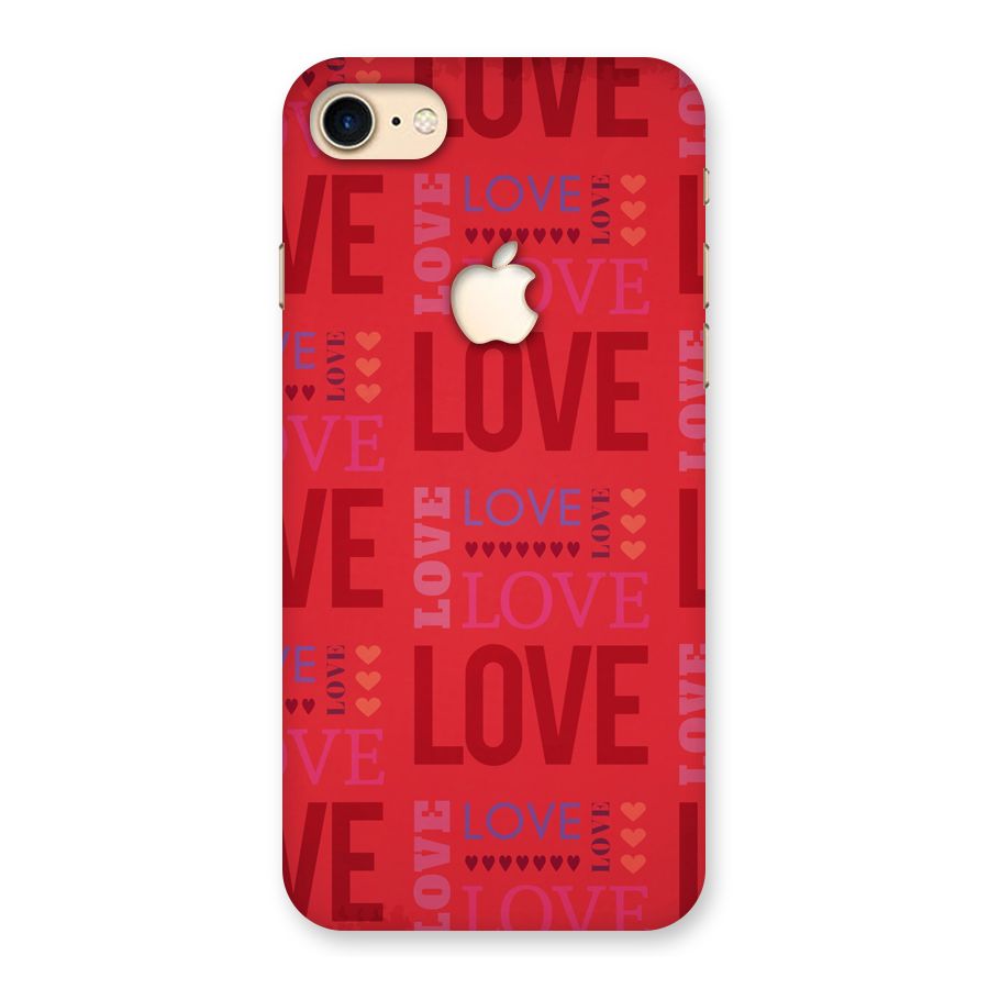 Love Pattern Back Case for iPhone 7 Apple Cut
