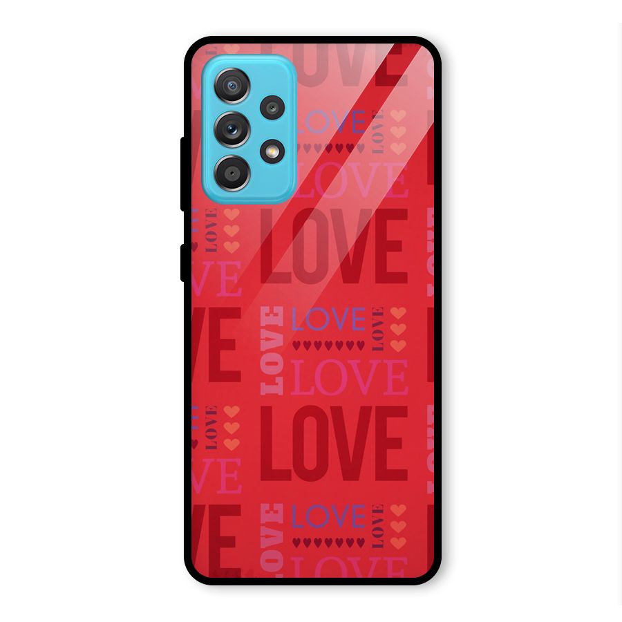 Love Pattern Glass Back Case for Galaxy A52s 5G