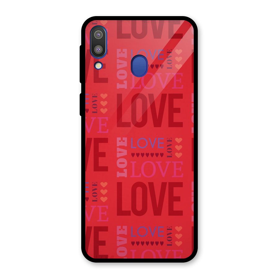 Love Pattern Glass Back Case for Galaxy M20