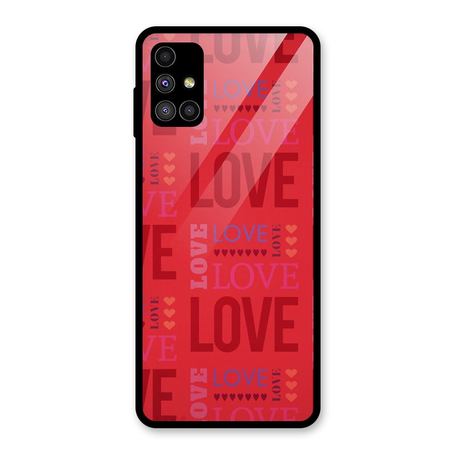 Love Pattern Glass Back Case for Galaxy M51