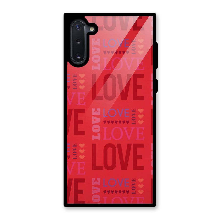 Love Pattern Glass Back Case for Galaxy Note 10