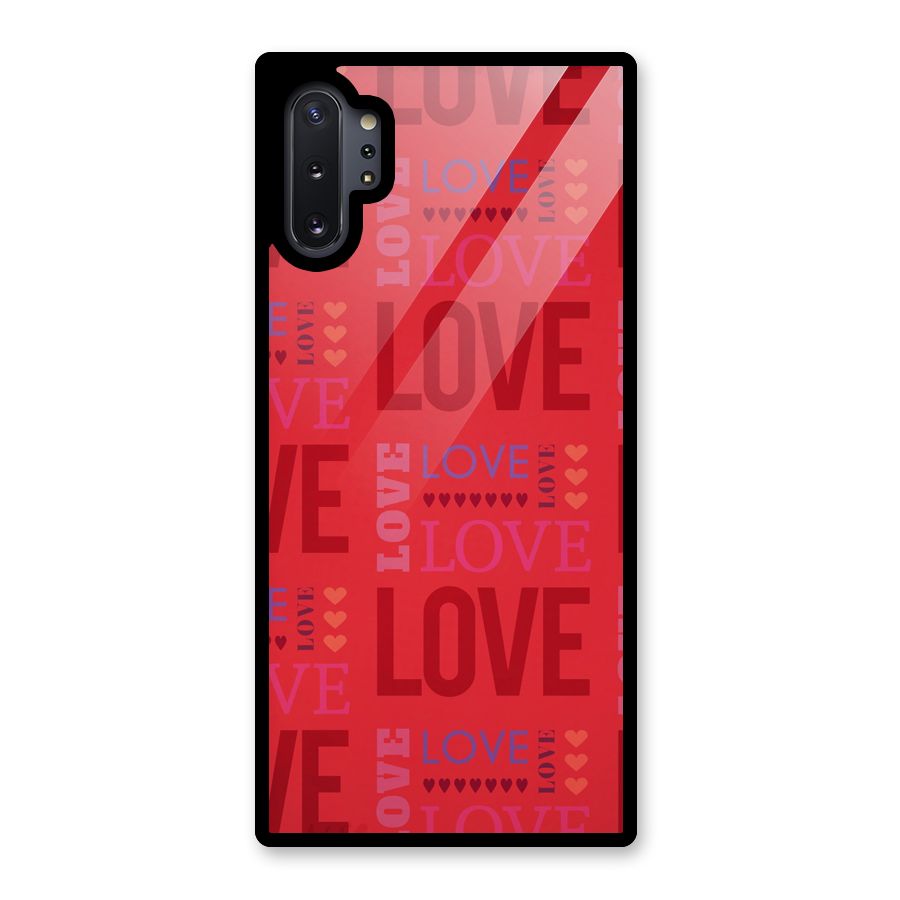 Love Pattern Glass Back Case for Galaxy Note 10 Plus
