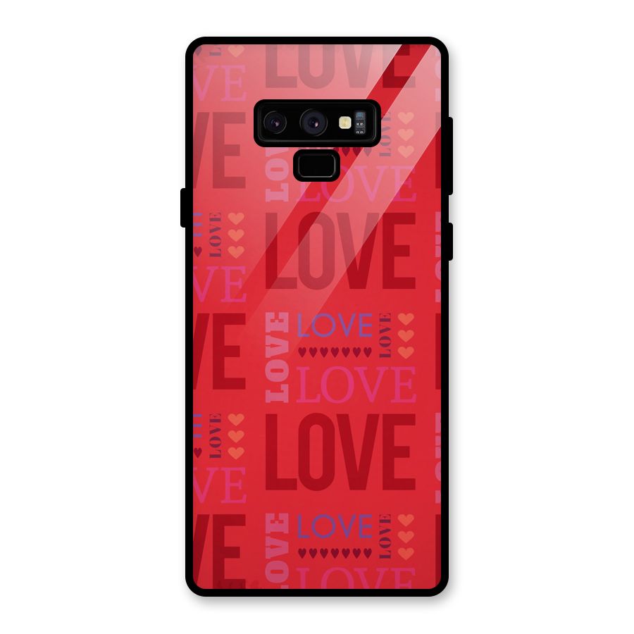 Love Pattern Glass Back Case for Galaxy Note 9