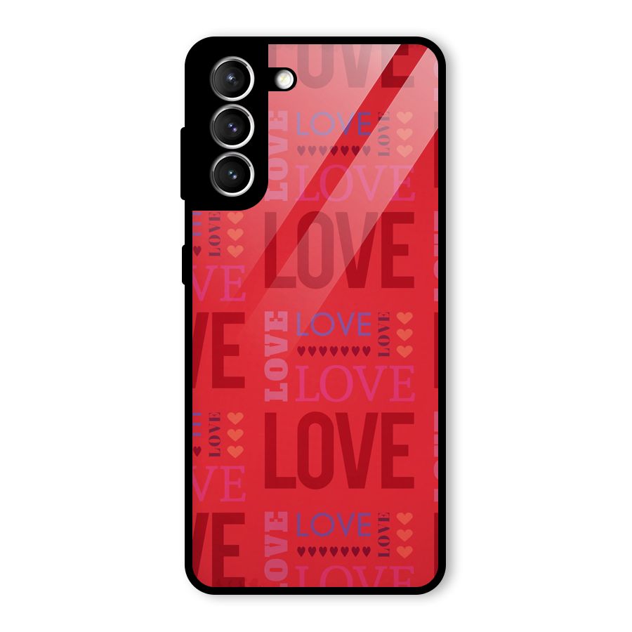 Love Pattern Glass Back Case for Galaxy S21 5G