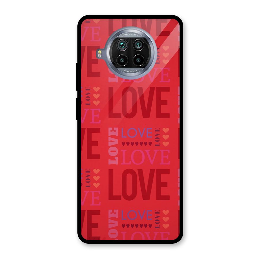 Love Pattern Glass Back Case for Mi 10i