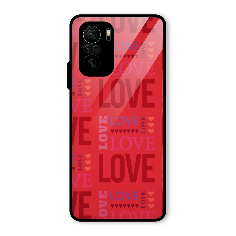 Love Pattern Glass Back Case for Mi 11x