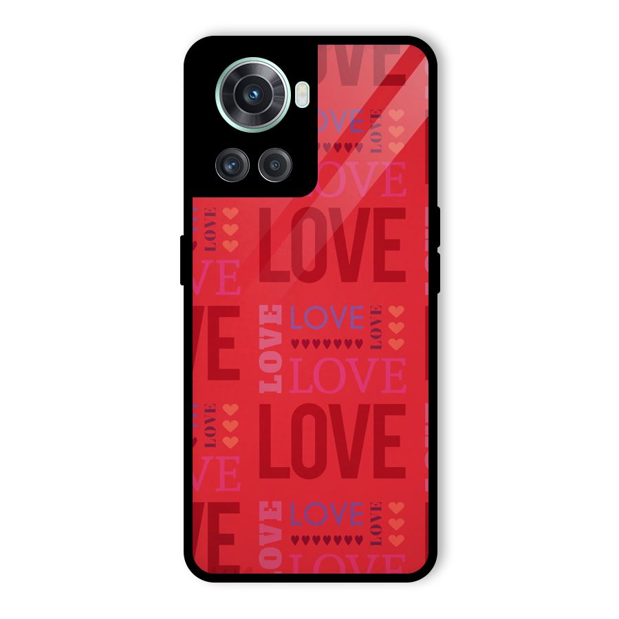 Love Pattern Glass Back Case for OnePlus 10R