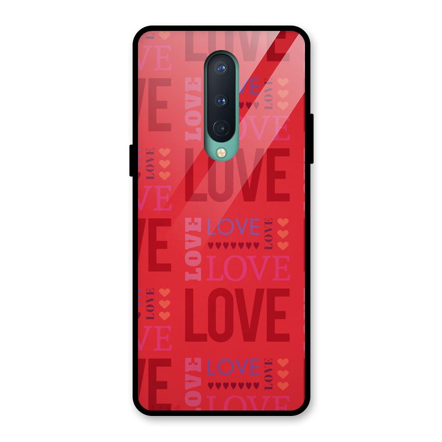 Love Pattern Glass Back Case for OnePlus 8