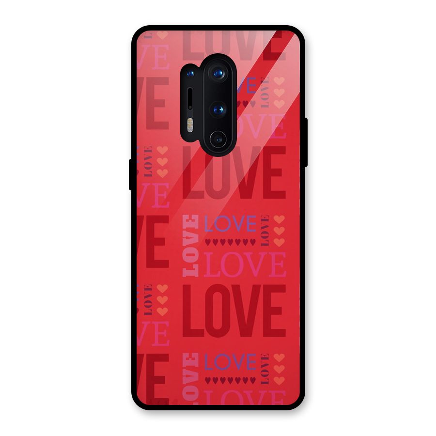 Love Pattern Glass Back Case for OnePlus 8 Pro