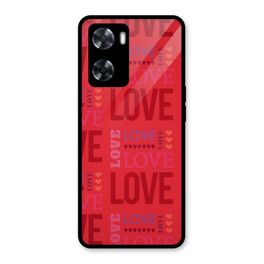 Love Pattern Glass Back Case for Oppo A57 2022