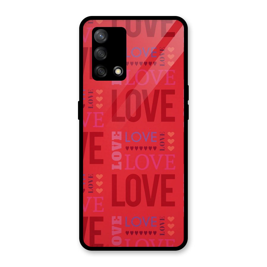 Love Pattern Glass Back Case for Oppo F19