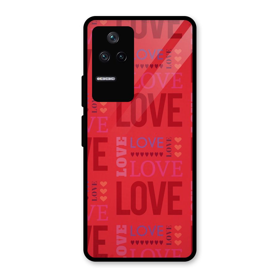 Love Pattern Glass Back Case for Poco F4 5G