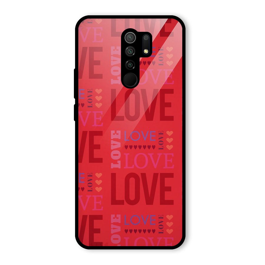 Love Pattern Glass Back Case for Poco M2