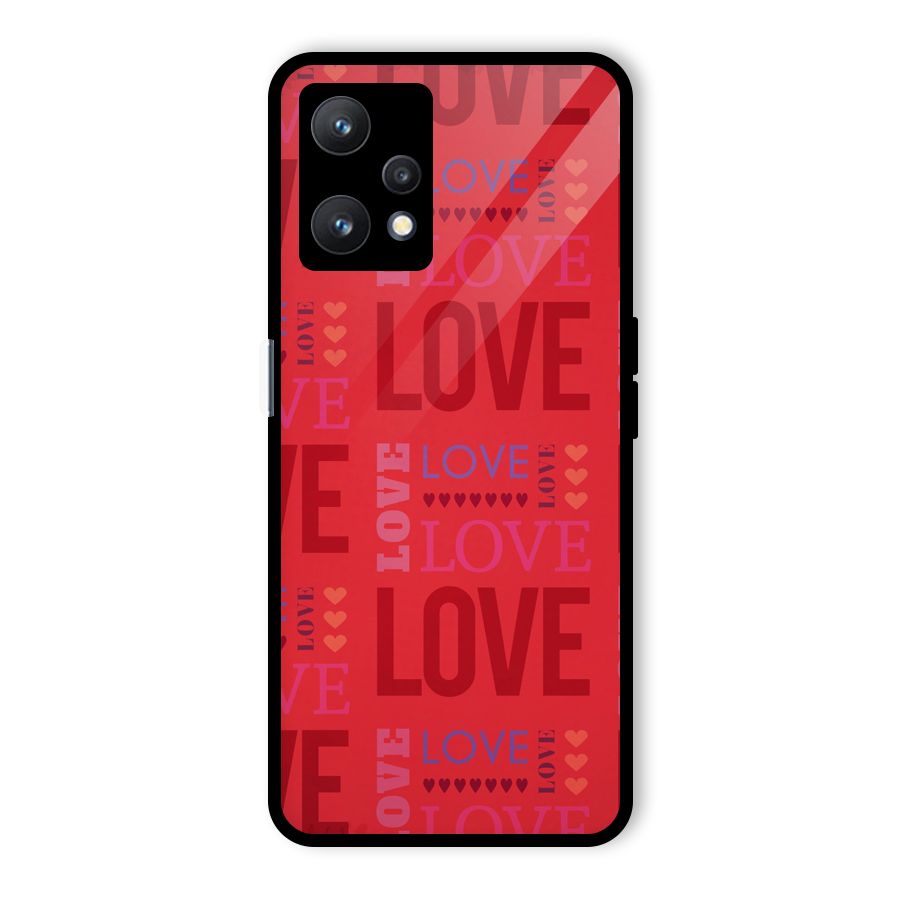 Love Pattern Glass Back Case for Realme 9 Pro 5G