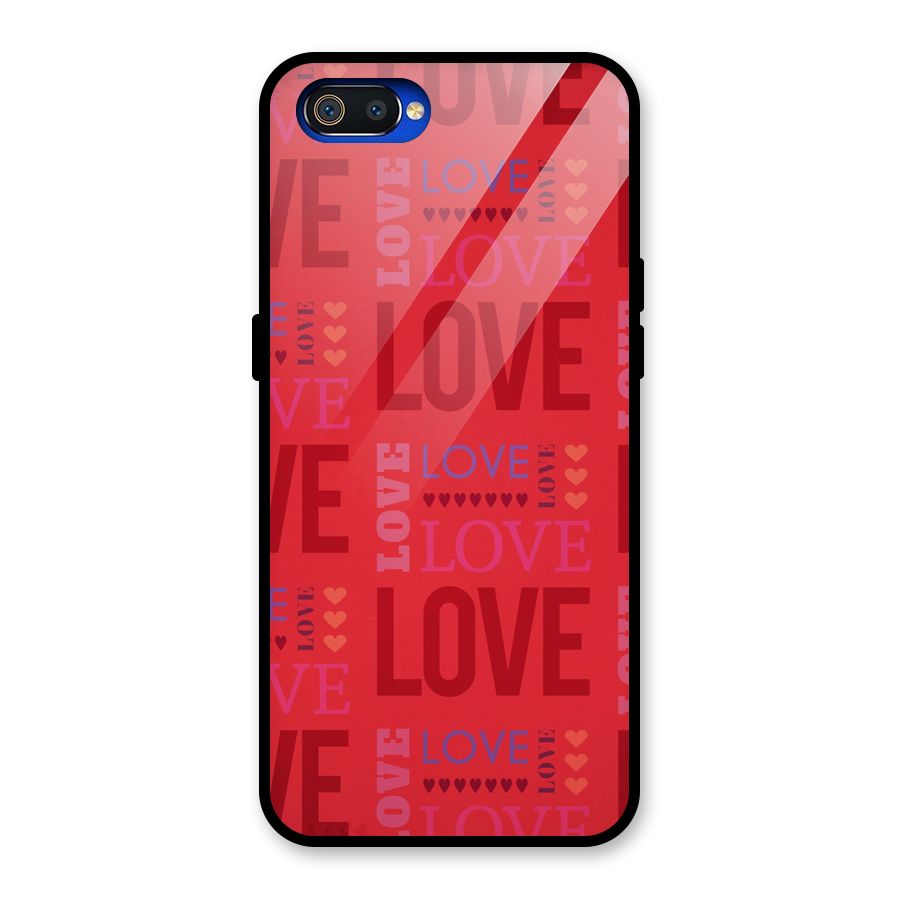 Love Pattern Glass Back Case for Realme C2