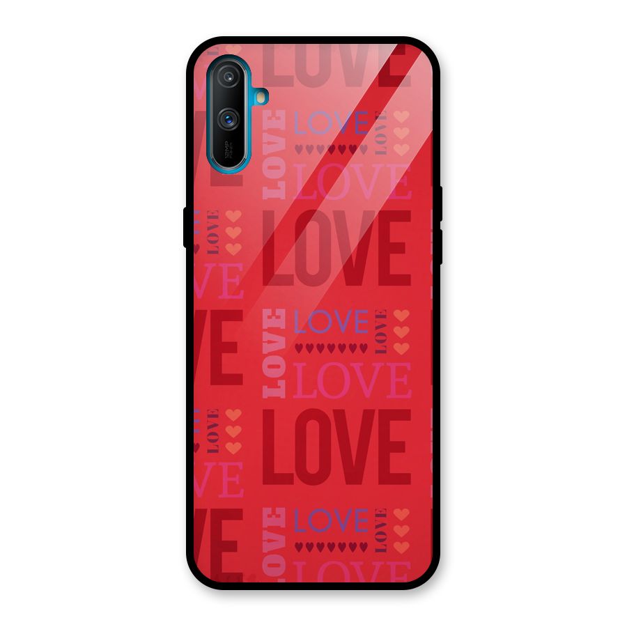 Love Pattern Glass Back Case for Realme C3